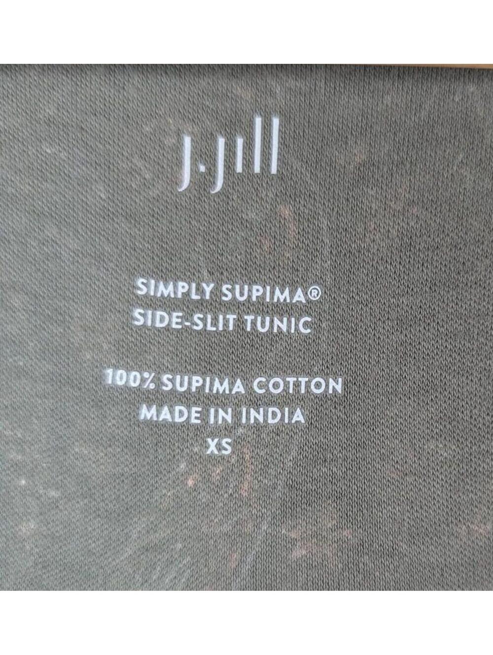 J. Jill Simply Supima Side-Slit Tunic Paisley Floral V-Neck Top Size XS - Picture 3 of 3